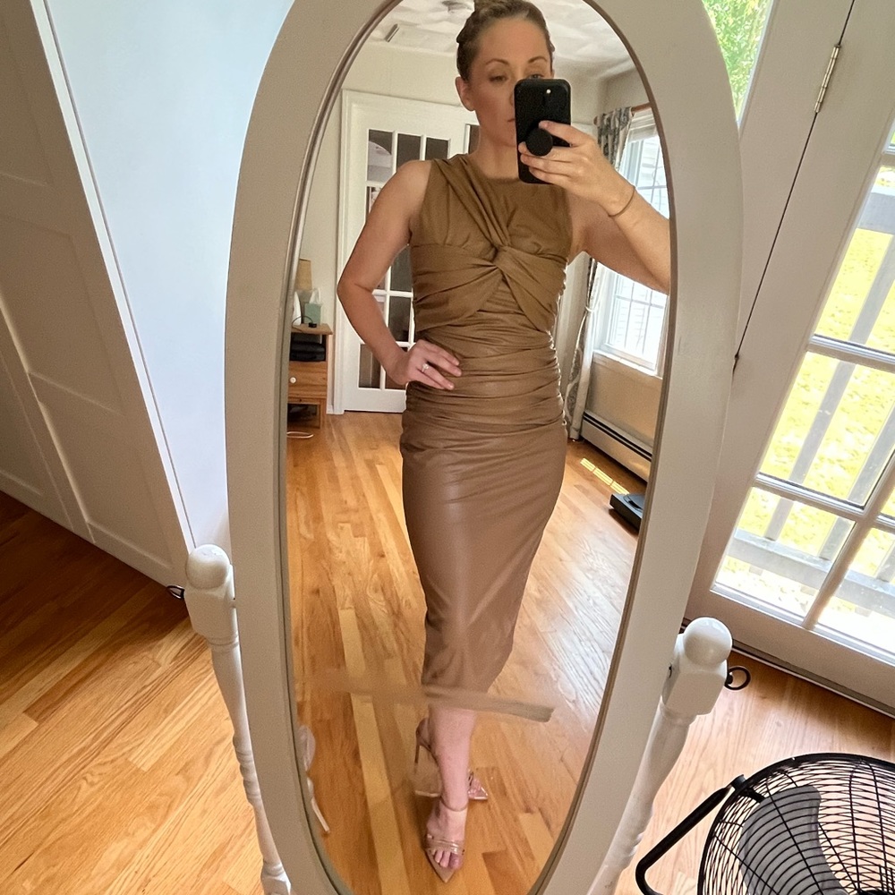 Express leather dress built in shape-wear size small